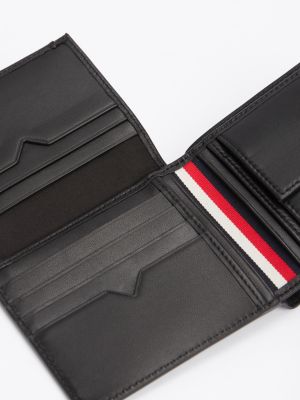 black th business leather coin pocket wallet for men tommy hilfiger