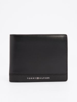 schwarz th business leder-brieftasche mit münzfach für herren - tommy hilfiger