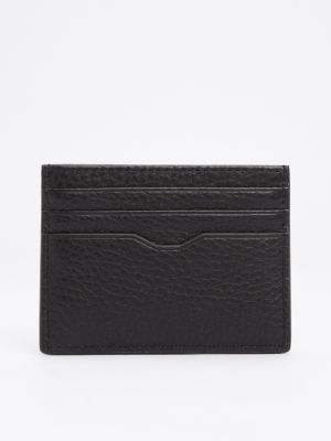 porte-cartes th business corporate en cuir noir pour hommes tommy hilfiger