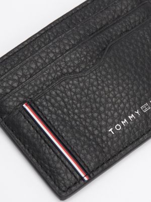 black th business corporate leather card holder for men tommy hilfiger