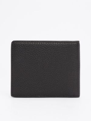 black th business corporate bifold leather wallet for men tommy hilfiger