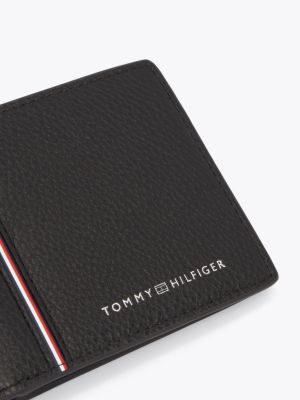 portafogli bifold corporate in pelle nero da uomini tommy hilfiger