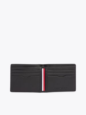 portafogli bifold corporate in pelle nero da uomini tommy hilfiger