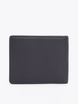 blauw th business leren bifold portemonnee voor heren - tommy hilfiger