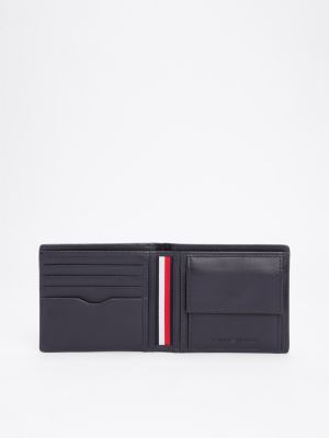 blue th business corporate leather wallet for men tommy hilfiger