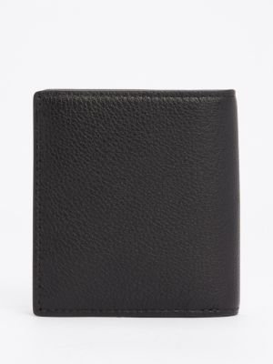 black th business corporate trifold leather wallet for men tommy hilfiger