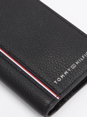 black th business corporate leather card holder for men tommy hilfiger