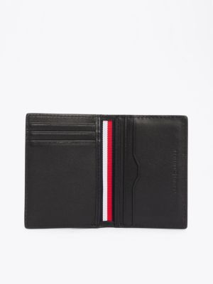 black th business corporate leather card holder for men tommy hilfiger