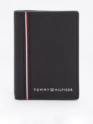 porte-cartes th business corporate en cuir black pour hommes tommy hilfiger