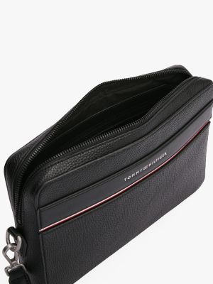 black th business corporate logo pouch for men tommy hilfiger