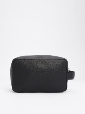 pochette toilette corporate con logo nero da uomini tommy hilfiger