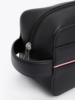 black th business corporate logo washbag for men tommy hilfiger