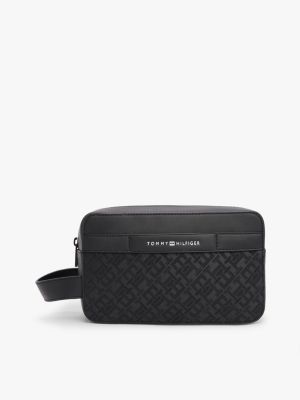 trousse de toilette th monogram motif gaufré black pour hommes tommy hilfiger