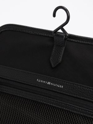 black metal logo hanging washbag for men tommy hilfiger