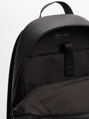 schwarz kuppelförmiger rucksack mit metall-logo für herren - tommy hilfiger