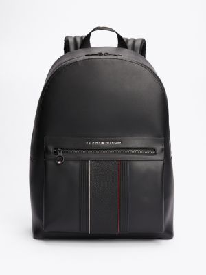 sac à dos arrondi à logo en métal black pour hommes tommy hilfiger