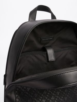 black th monogram backpack for men tommy hilfiger