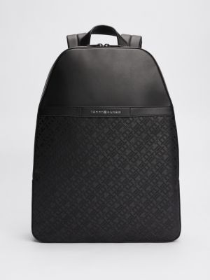 black th monogram backpack for men tommy hilfiger