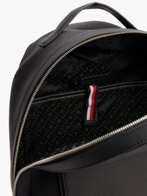 black th business leather backpack for men tommy hilfiger