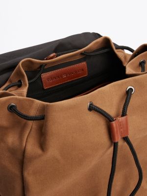 bruin casual canvas rugzak voor heren - tommy hilfiger