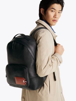 multi casual leather rucksack für herren - tommy hilfiger