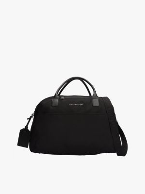 sac duffle avec étiquette de bagage black pour hommes tommy hilfiger