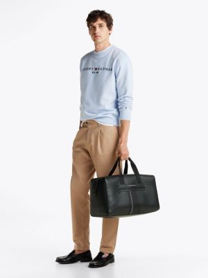 sac duffle à logo en métal noir pour hommes tommy hilfiger