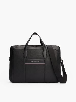 schwarz th business corporate schmale laptop-tasche für herren - tommy hilfiger