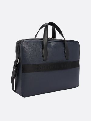 blue th business corporate slim laptop bag for men tommy hilfiger