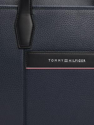 blue th business corporate slim laptop bag for men tommy hilfiger