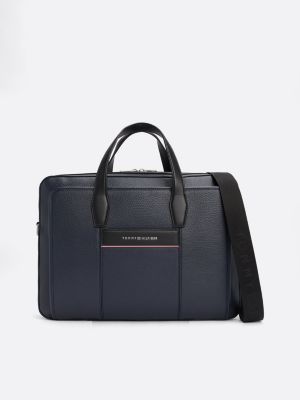 blau th business corporate schmale laptop-tasche für herren - tommy hilfiger