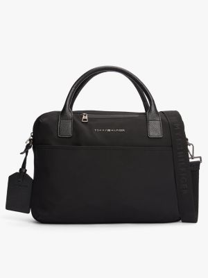 borsa per laptop con etichetta per bagaglio black da uomini tommy hilfiger