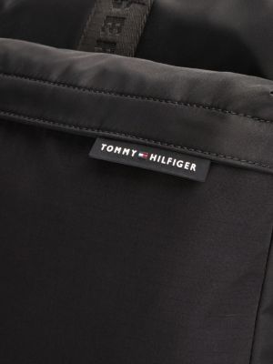 black rubberised logo laptop bag for men tommy hilfiger