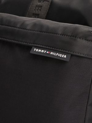 schwarz laptop-tasche mit gummiertem logo für herren - tommy hilfiger