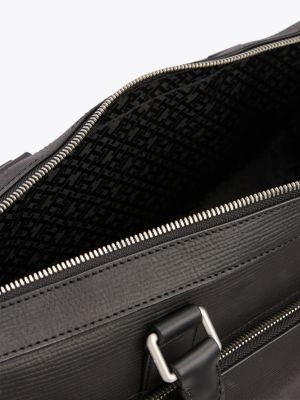 schwarz th business laptop-tasche aus leder für herren - tommy hilfiger