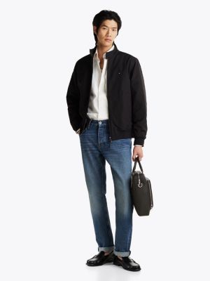 sacoche pour ordinateur th business en cuir noir pour hommes tommy hilfiger