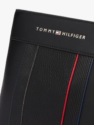 schwarz crossbody-tasche mit metall-logo für herren - tommy hilfiger