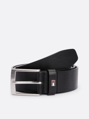 coffret cadeau ceinture en cuir texturé noir pour hommes tommy hilfiger