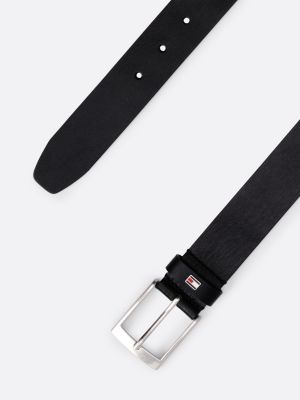 coffret cadeau ceinture en cuir texturé noir pour hommes tommy hilfiger