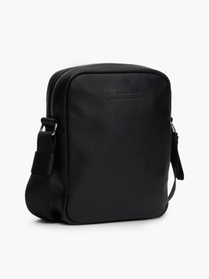 borsa reporter con distintivo e tracolla nero da uomini tommy jeans