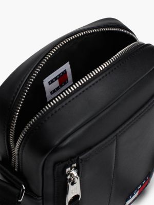 borsa reporter con distintivo e tracolla nero da uomini tommy jeans