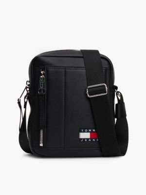 borsa reporter con distintivo e tracolla black da uomini tommy jeans