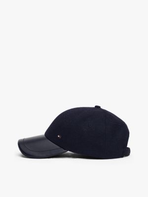 blue corporate wool blend baseball cap for men tommy hilfiger