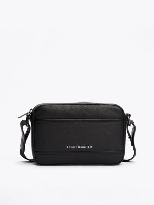 camera bag premium in pelle black da uomini tommy hilfiger