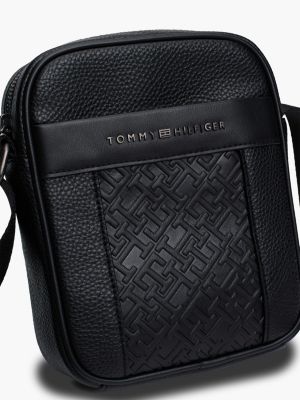 borsa reporter con monogrammi th nero da uomini tommy hilfiger