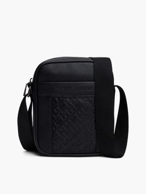 borsa reporter con monogrammi th black da uomini tommy hilfiger