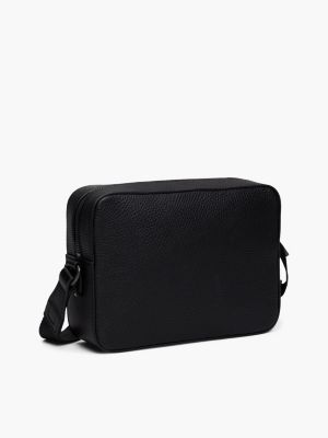 borsa reporter zigrinata con monogrammi th nero da uomini tommy hilfiger