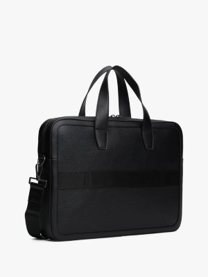 borsa per laptop con monogrammi th nero da uomini tommy hilfiger