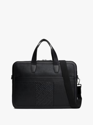 borsa per laptop con monogrammi th black da uomini tommy hilfiger