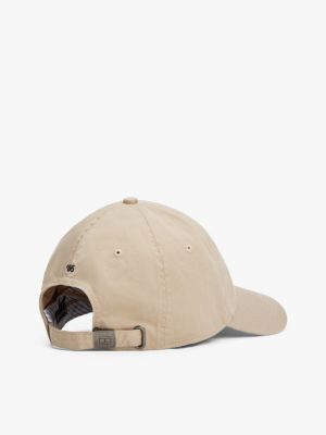 beige hilfiger flag baseball cap for men tommy hilfiger